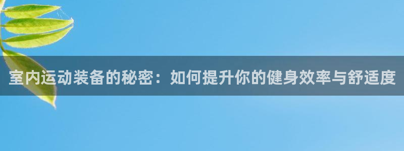 注册意昂4：室内运动装备的秘密：如何提升你的健身效率