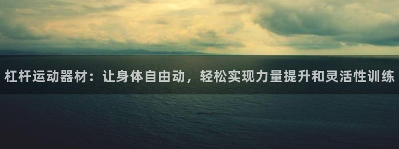 注册意昂4：杠杆运动器材：让身体自由动，轻松实现力量提升和灵