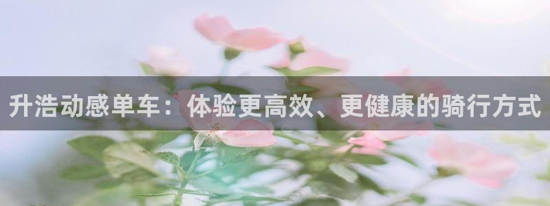 意昂体育4招商电话号码是多少：升浩动感单车：体验更高效、更健